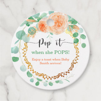 Pop es, wenn sie botanisch aquamarin und orange Po Geschenkanhänger