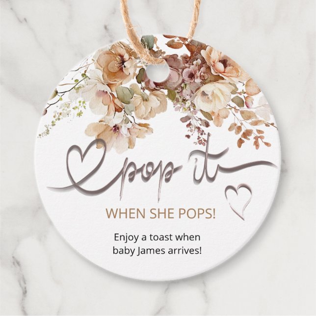 Pop es, wenn sie eine Blumendusche Pop Geschenkanhänger (Vorderseite)