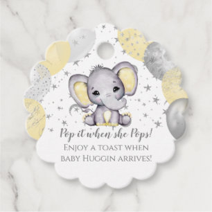 Pop es, wenn sie Elephant Baby Dusche Pop Geschenkanhänger