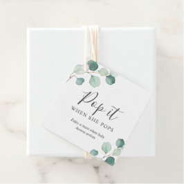 Pop es, wenn sie Eucalyptus Baby Dusche Pop Geschenkanhänger