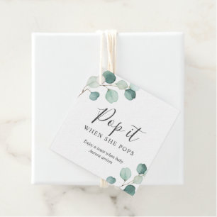 Pop es, wenn sie Eucalyptus Baby Dusche Pop Geschenkanhänger