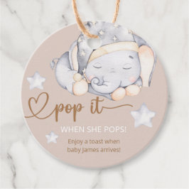Pop es, wenn sie Pop Baby Elephant Baby Dusche Geschenkanhänger