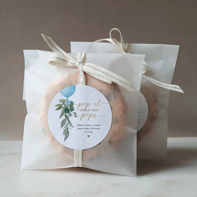 Pop es, wenn sie Pop Balloon Greenerenery Baby Dus Runder Aufkleber (Von Creator hochgeladen)