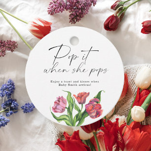 Pop es, wenn sie Pop elegante Bouquet-Blume Geschenkanhänger