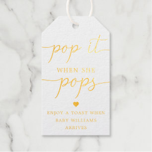 Pop es, wenn sie Pop Gold Fours Gefallen Tag Geschenkanhänger