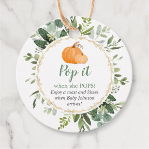 Pop es, wenn sie Pop grün Kürbissekt Geschenkanhänger