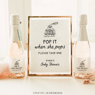 Pop es, wenn sie Pop Hand gezeichnete Baby Dusche 