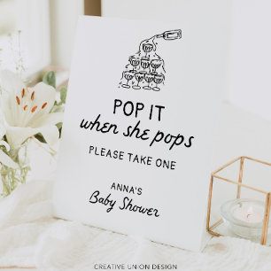 Pop es, wenn sie Pop Hand gezeichnete Baby Dusche  Sockelschild