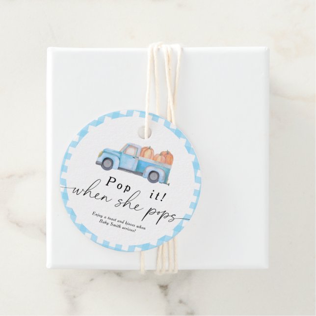 Pop es, wenn sie Pop - Kürbisfahrzeug - Geschenkanhänger (Beispiel)