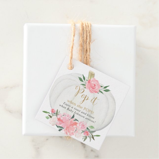 Pop es, wenn sie Pop rosa Goldkürbis fallen Dusche Geschenkanhänger (Beispiel)