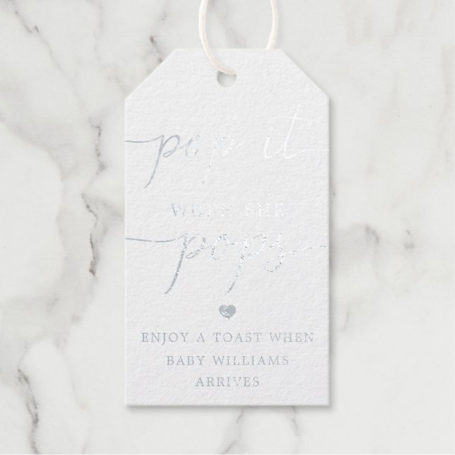 Pop es, wenn sie Pop Silberstreifen-Gabe-Markierun Geschenkanhänger (Vorderseite)