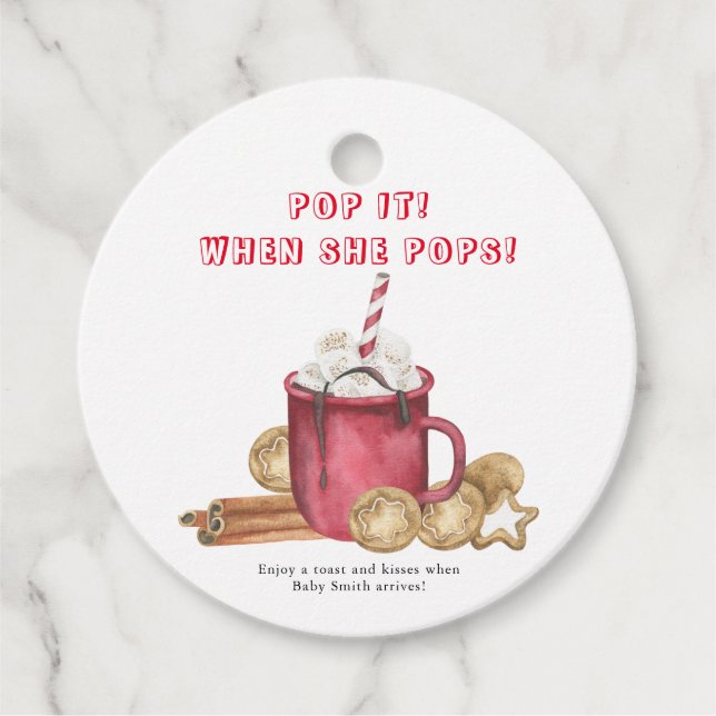 Pop es, wenn sie Pop! Weihnachtskekse und Kakao Geschenkanhänger (Vorderseite)