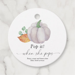 Pop es, wenn sie Pop - Weißer Kürbis - Geschenkanhänger