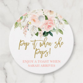 Pop es, wenn sie rosa und goldfarbene Blüten Pop Geschenkanhänger