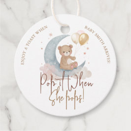 Pop es, wenn sie Teddy Bear Baby Dusche Pop Geschenkanhänger