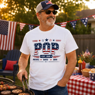 Pop Est 2026 USA Patriotische Flagge Benutzerdefin T-Shirt