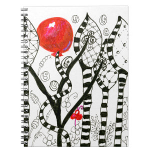 Pop Farbroter Ballon Zendoodle fantasievollen Notizblock