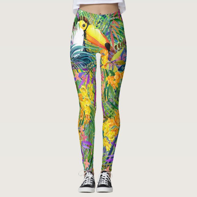 Pop Fashion Tropical Toucan Leggings (Vorderseite)