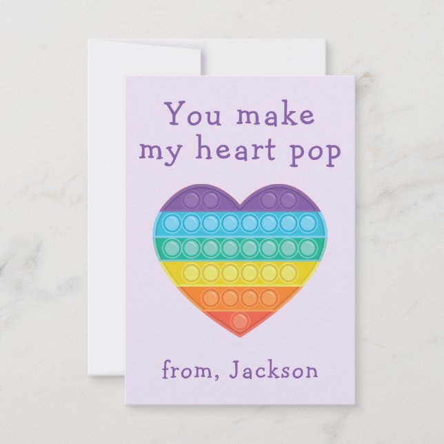 Pop Fidget-Klasse Valentine Lavendel-Karte Dankeskarte (Vorderseite)