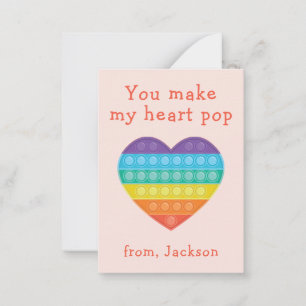 Pop-Fidget-Klasse Valentine rote Karte