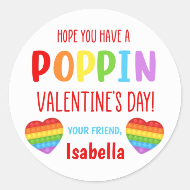 Pop Fidget Valetine's Day Gefallen Aufkleber (Vorderseite)