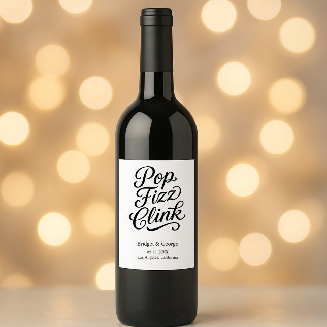 Pop fiz clink typografie - Eleganter Charm Weinetikett (Von Creator hochgeladen)