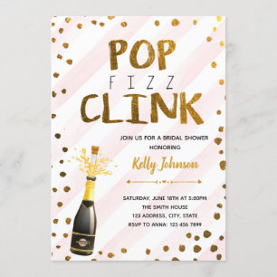 Pop fiz klink rosa Party Einladung