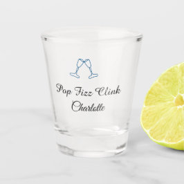 Pop fizz clink blue champagne bottle new year schnapsglas