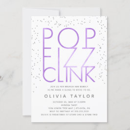 Pop Fizz Clink Bridal Dusche Einladung, Lila Einladung