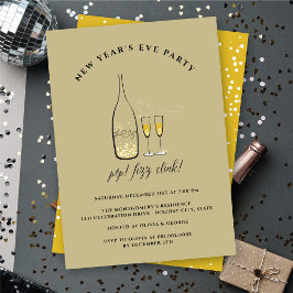 Pop Fizz Clink Champagne Cheers Silvesterabend Par Einladung