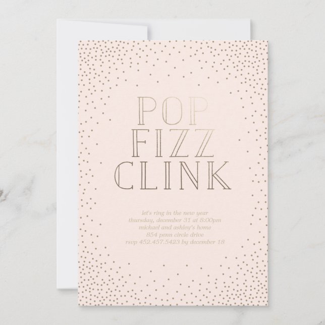 POP FIZZ CLINK EINLADUNG (Vorderseite)