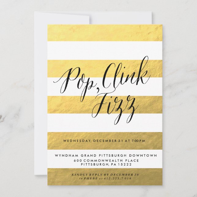 POP FIZZ CLINK Einladung zur Feierlichkeit (Vorderseite)