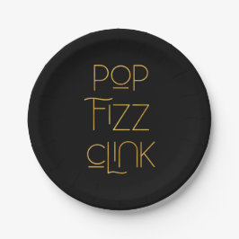 Pop Fizz Clink Elegante Typografie Pappteller