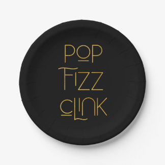 Pop Fizz Clink Elegante Typografie Pappteller