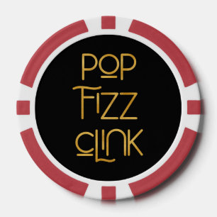 Pop Fizz Clink Elegante Typografie Pokerchips