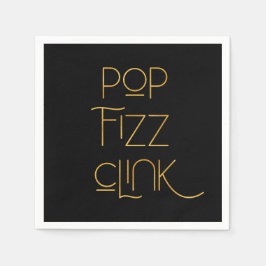 Pop Fizz Clink Elegante Typografie Serviette