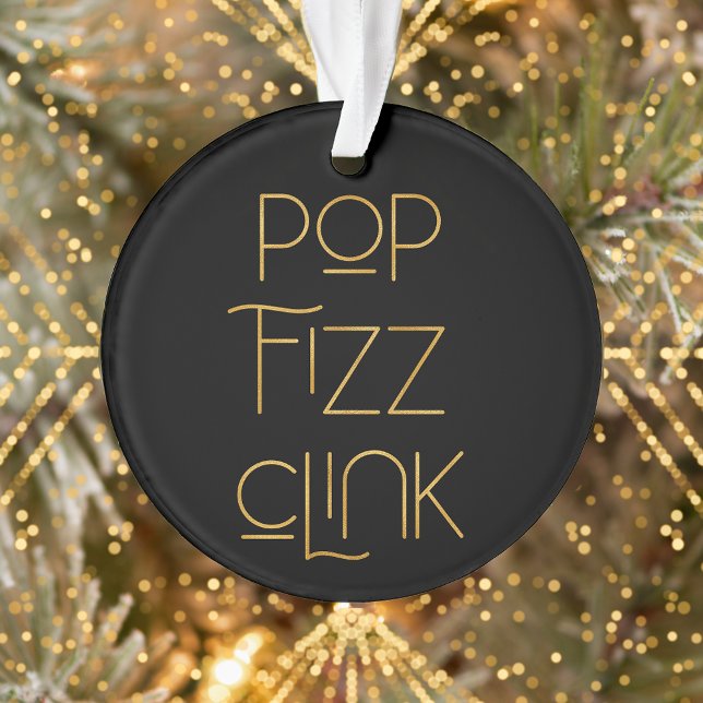 Pop Fizz Clink Elegantes Typografie-Foto Ornament (Von Creator hochgeladen)
