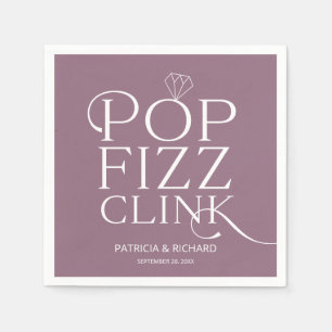 Pop Fizz Clink Engagement Partei Lila Serviette