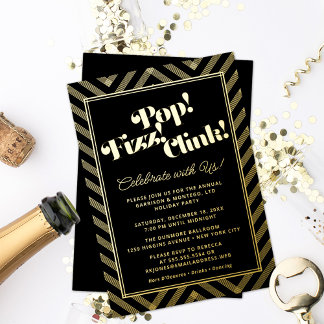 Pop! Fizz! Clink! Feiertag Folieneinladung