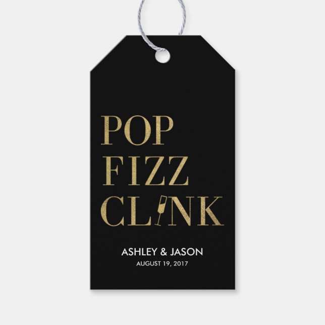 Pop Fizz Clink Gefälligetags Geschenkanhänger (Vorderseite)