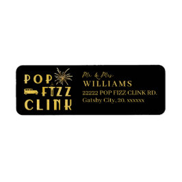 Pop Fizz Clink Gold Typograpy Modern New Years Eve