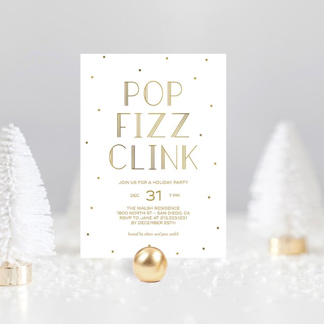 Pop Fizz Clink Holiday Party Silvester Party Einladung (Von Creator hochgeladen)