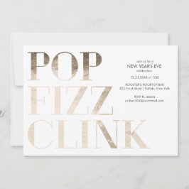 Pop Fizz Clink Imitate Gold Foil Neujahr Einladung