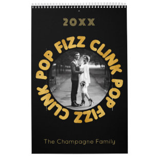 Pop Fizz Clink Modern Typografy Foto Kalender