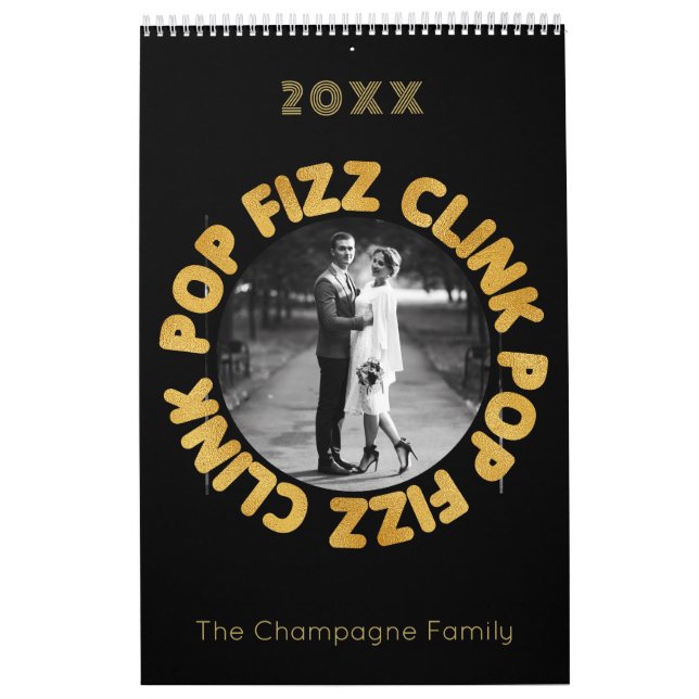 Pop Fizz Clink Modern Typografy Foto Kalender (Titelbild)