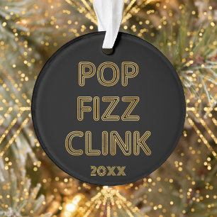 Pop Fizz Clink Modern Typografy Foto Ornament