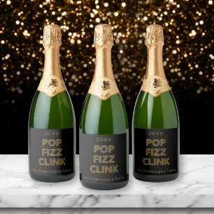 Pop Fizz Clink Moderne Typografie Neujahr