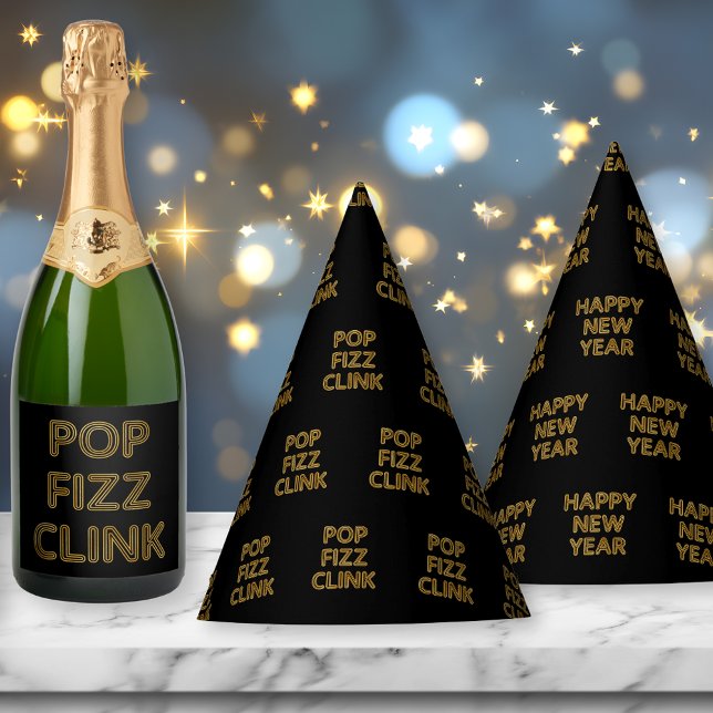 Pop Fizz Clink Moderne Typografie Partyhütchen (Von Creator hochgeladen)