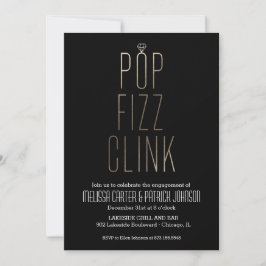 Pop Fizz Clink Neue Jahr Engagement Partei Imitate Einladung