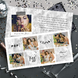 Pop Fizz Clink Neujahr Blocks 4 FotoCollage Feiertagskarte